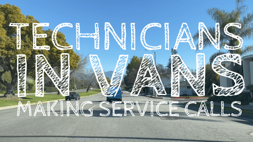 Technicians in Vans Making Service Calls